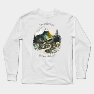 Home Is Behind, the World Ahead - Lonely Mountain - Watercolor Art - White - Fantasy Long Sleeve T-Shirt